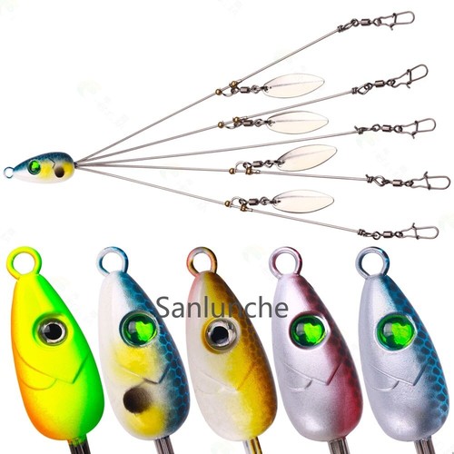Kit de cebo de natación de agua dulce para pesca Alabama Rig de 5 piezas con pivotes - Imagen 1 de 22