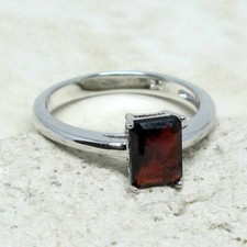 AWESOME 1 CT GENUINE AFRICAN GARNET 925 STERLING SILVER RING SIZE 5-10