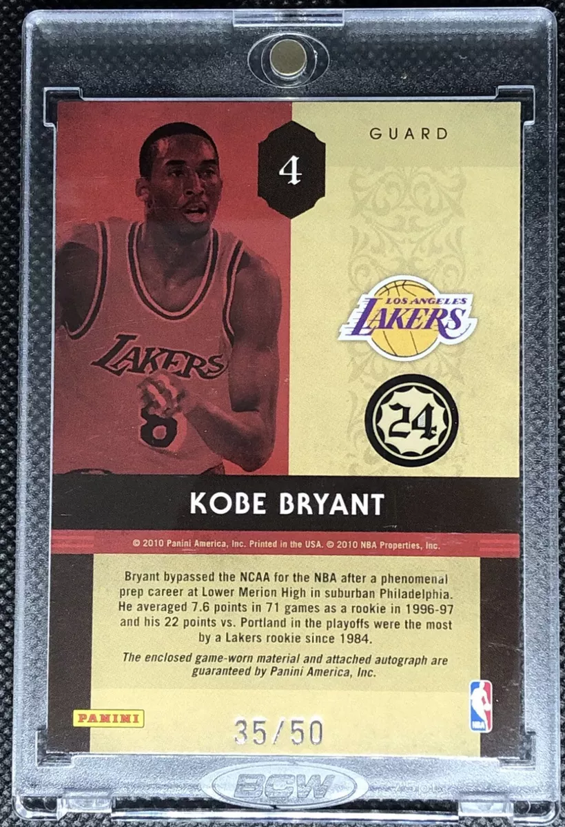 2009 Rookie Timeless Treasure Kobe Bryant Game Used Jersey ON CARD  AUTOGRAPH /50