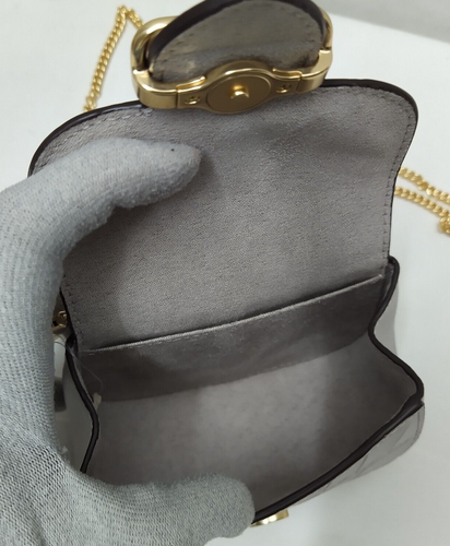 Coach Morgan Gray Brich Leather Card Holing Chain Crossbody Bag - NWT $248 - Picture 11 of 13