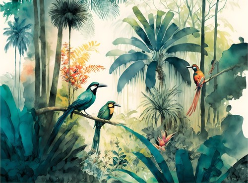 Wallpaper Birds Mural Tropical Photo Kids Room Nursery Home Decor Poster - Picture 5 of 7