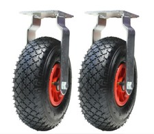2 - 10" inch 260mm pneumatic castors fixed castors (300x4) inflated pumped
