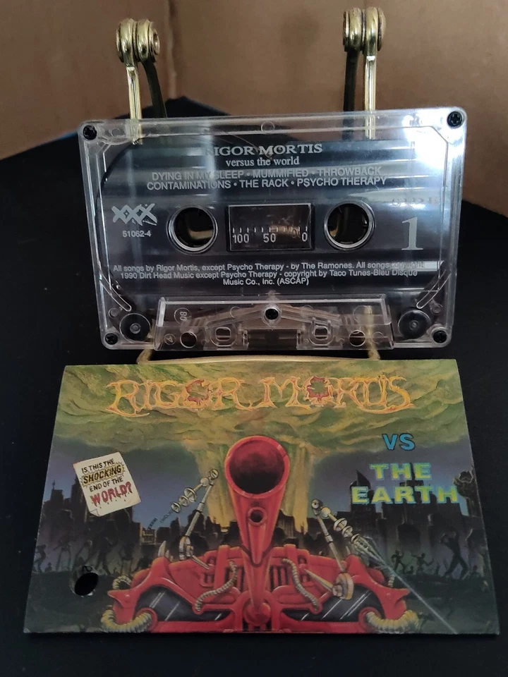 Rigor Mortis - Vs. The Earth (Cassette, Misprint Vs. The World) (1991) Triple X - Image 3 of 4