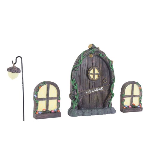 Luminous House Ornament Lights Office Window Figurine Decor Resin Craft