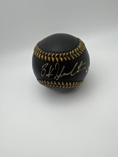 Buck Showalter Signed Black Leather OML Baseball (Imperfect - Read) BAS Auth