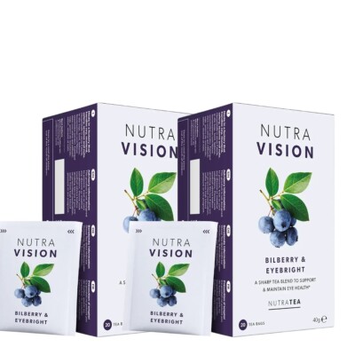 Nutra Tea Vision natürlicher Kräutertee 20 Teebeutel - Augengesundheitstee - DOPPELPACK