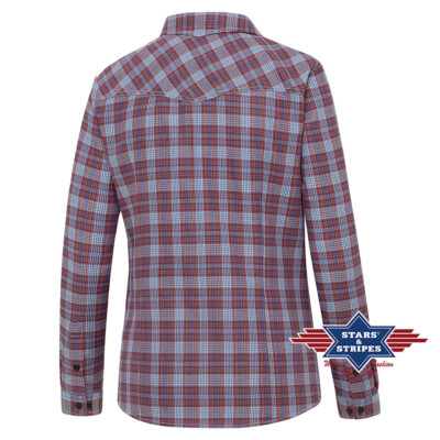 Chemise Western Femmes Stars And Stripes - Style Country, Rouge Noir Beige - Neuf Avec étiquettes