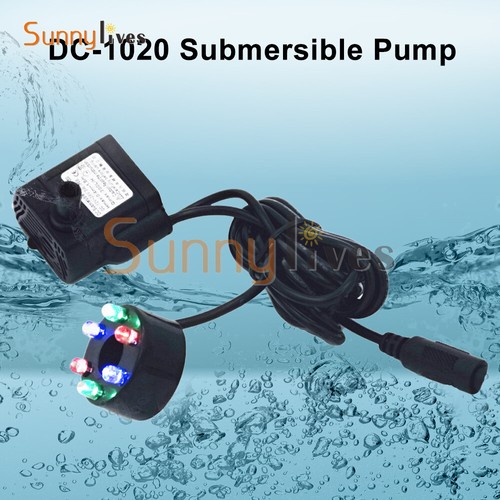 Water Fountain Pump 6 LED Super Silent Submersible Water Pump Fish Tank Aquarium - Picture 28 of 30