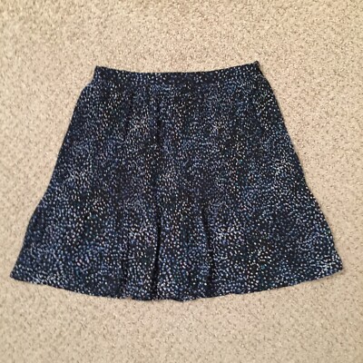 Banana Republic Skirt Size Blue Geometric Knee Length Lined Pleated  A-Line