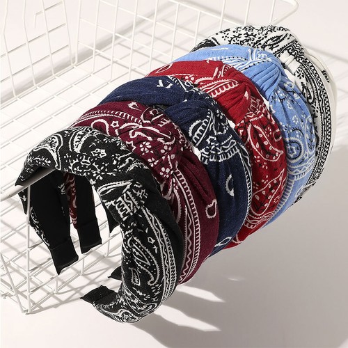 Women Headband Twist Hairband Bow Knot Cross Tie Wide Headwear Hair Band Hoop #