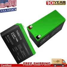 2 Pack 12V 7Ah LiFePO4 Deep Cycle Lithium Battery BMS for RV  7000mAh
