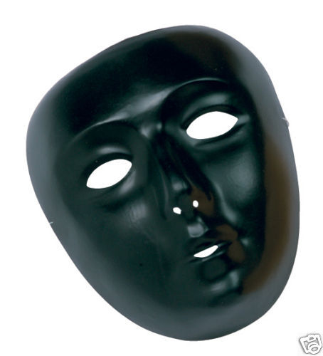 BLACK FACE MASKS 10 PACK - GREAT FOR FANCY DRESS&CRAFTS - Picture 1 of 1