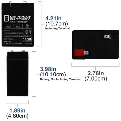ML4-6 Replacement Battery 6V 4.5Ah -  Certified