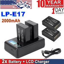LP-E17 Li-ion Battery LCD Dual Charger For Canon EOS M3 M5 77D 750D Rebel