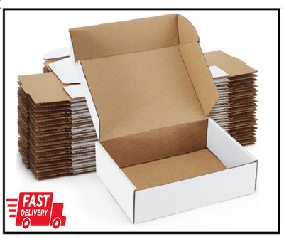 Shipping Boxes 7X5X2 Inches White Small Mailing Boxes 25 Pack Cardboard Corrugat
