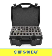 CASEMATIX Hard Shell Miniature Carrying Case - 80 Slot Figurine Miniature Storag