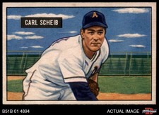 1951 Bowman #83 Carl Scheib Athletics 5 - EX