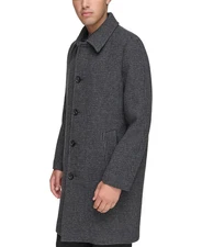 Andrew Marc Mens Gray Houndstooth Rennell Wool Blend Car Coat Size M NWOT