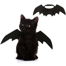 Qiansail Cat Bat Wings Pet Costume Cute Chest: 14-17 in, Neck: 9-14 Black
