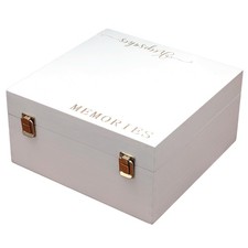 Keepsake Box for Memories, White Wooden Storage Box, Large Size