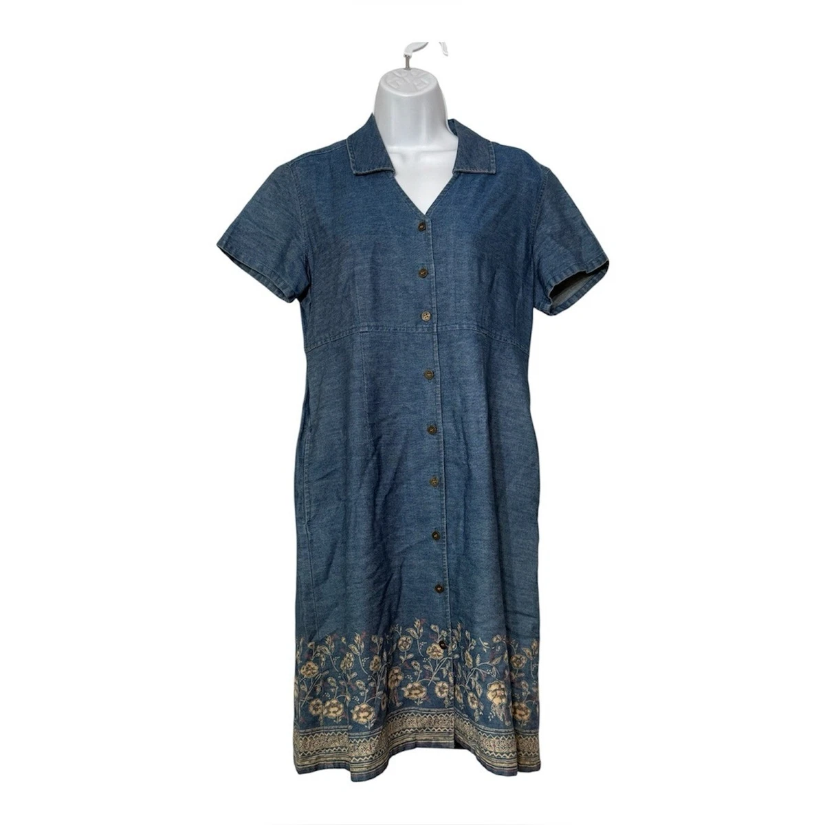 liz claiborne short sleeve denim dress Liz Claiborne Denim Short Sleeve Dresses for Women for sale