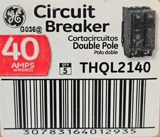 (LOT OF 10) GE THQL2140 Circuit Breaker, 40 Amp, Double - 2 BOXES OF 5 PER BOX