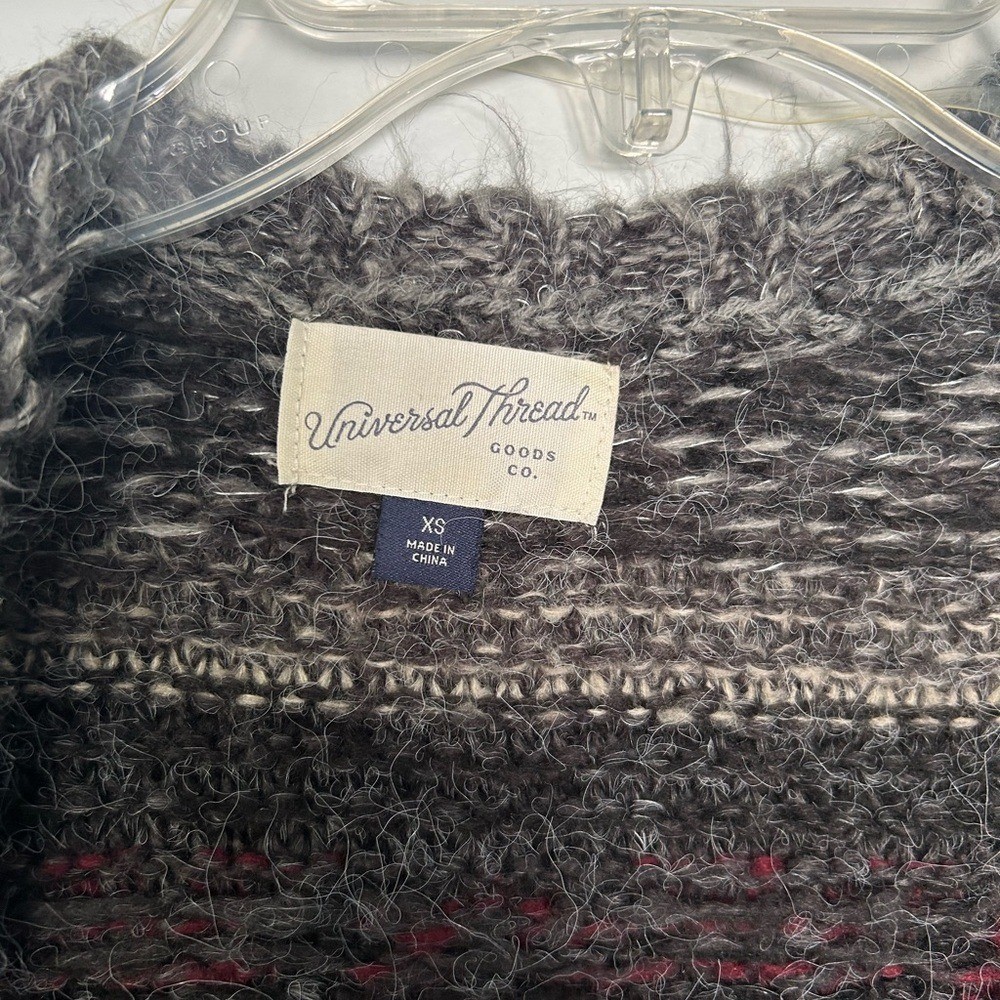 Universal Thread Gray and Black Geometric Cardiga… - image 2