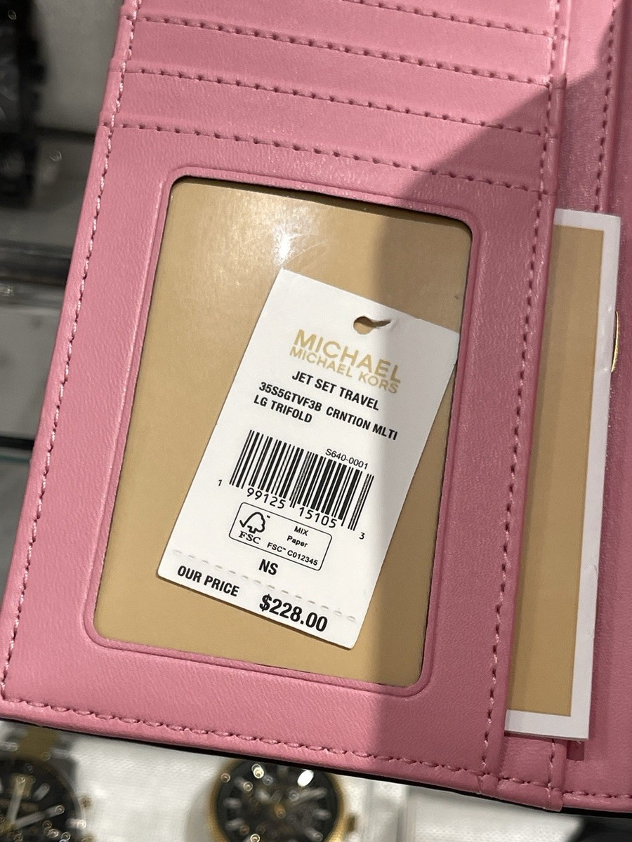 MICHAEL KORS OUTLET Jet Set Large Logo Trifold Wallet | eBay