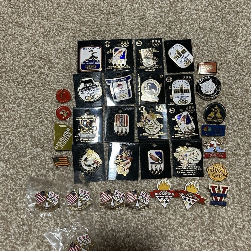 USA Olympic Team Pinbacks Lot Various Years Sports Collectible Olympics
