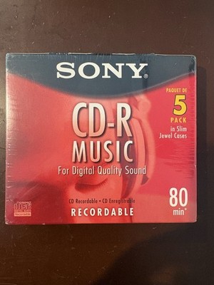 Sony CD-R Music Recordable Disk Brand New Pack of 5 80 Minutes New Sealed