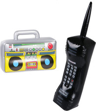2PCS Inflatable Boombox and Mobile Phone - 80S 90S Party Decorations Supplies Co