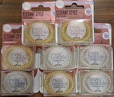 Invisibobble Power Hair Halo Slim Grip Hair Rings, Clear Gold 3 Ct 8pk