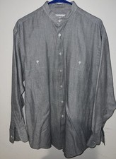 Yves Saint Laurent gray Long Sleeve Button Up Dress Shirt Size 15.5 32-33 M