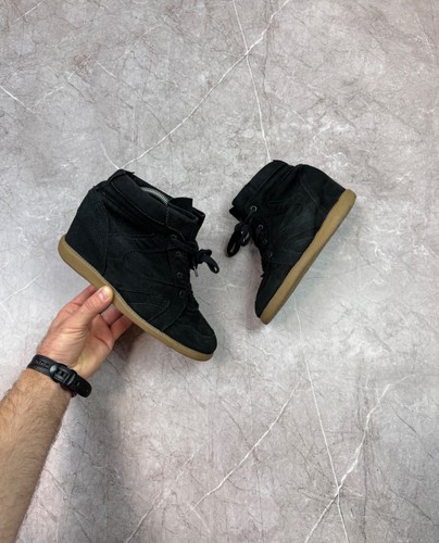 Isabel Marant style y 2k Baskets black suede femme shoes Sz 40