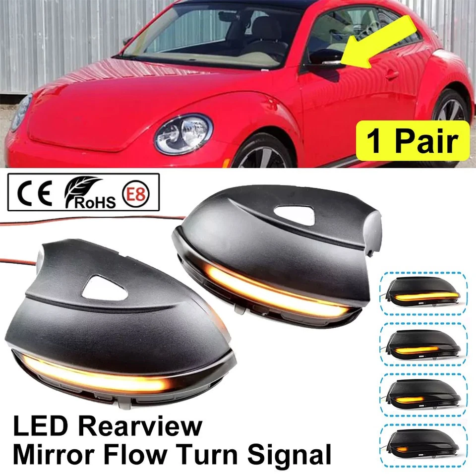 2x Schwarz LED Spiegelblinker Aussenspiegel für VW Passat CC B7 EOS Jetta MK6 - Bild 3 von 4