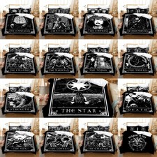 Image of Tarot Element Black Quilt Duvet Cover Bedding Set Pillowcase Single Double Size
