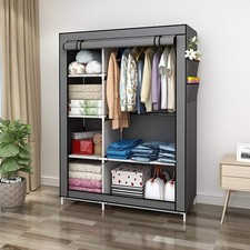 Portable Wardrobe, Collapsable Closet, Clothes Storage Organiser + Hanging Rail,