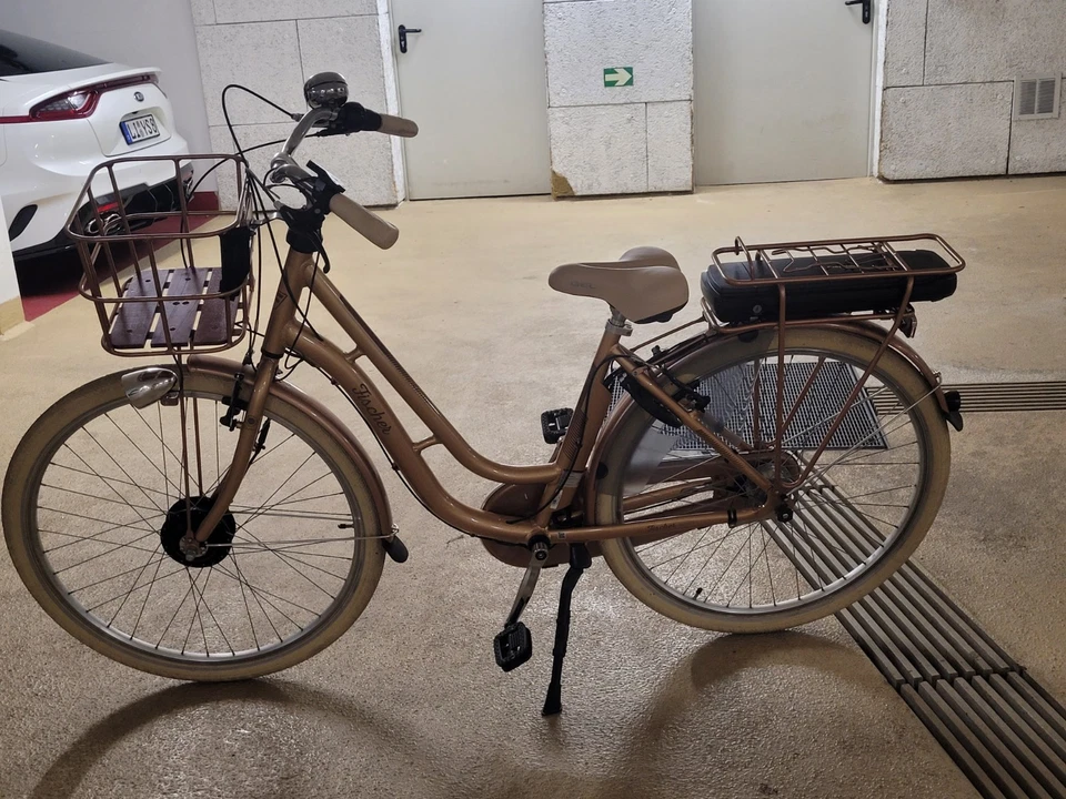 Elektro Fischer Fahrrad RETRO Stil mit Korb, - Bild 4 von 4