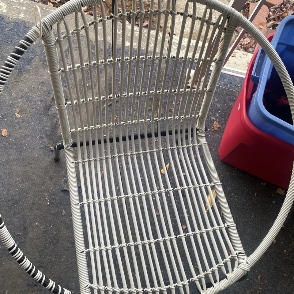 复古中世纪现代柳条藤铁环碟椅左一! — 第 3/4 张图片