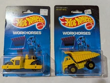 Hot Wheels Workhorses Cat Dump Truck ( 1171 ) and Road Roller ( 3853 )  1987