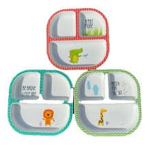 Adorable Cheeky Kids Inc. - Cheeky Baby Plates Lot Of 3 Crocodile Tiger Giraff