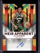 2024-25 Panini Court Kings AJ Johnson Heir Apparent Ruby RC Auto #/99 Bucks