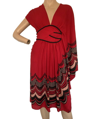 HOSS INTROPIA X MIGUEL PALACIO Partykleid rot asymmetrisch UK 6 EU 34 XS RAR