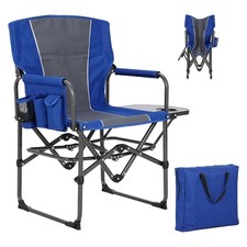Folding Director Chair w/ Side Table Portable Outdoor Camping Chair Lightweight