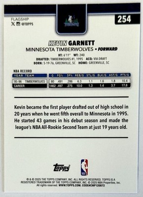 2025-26 Topps #254 Kevin Garnett Card Minnesota Timberwolves | eBay