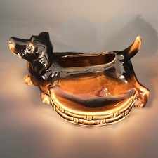 Vintage Ceramic Dachshund Pocket Dresser Valet/Trinket Dish Mid-Century Doxie
