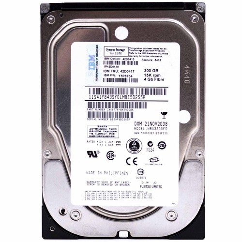 Fujitsu Mba3300fd Hard Disk Fc Fibre Channel 300GB 15K RPM Refurbished Drive - 第 1/2 張圖片