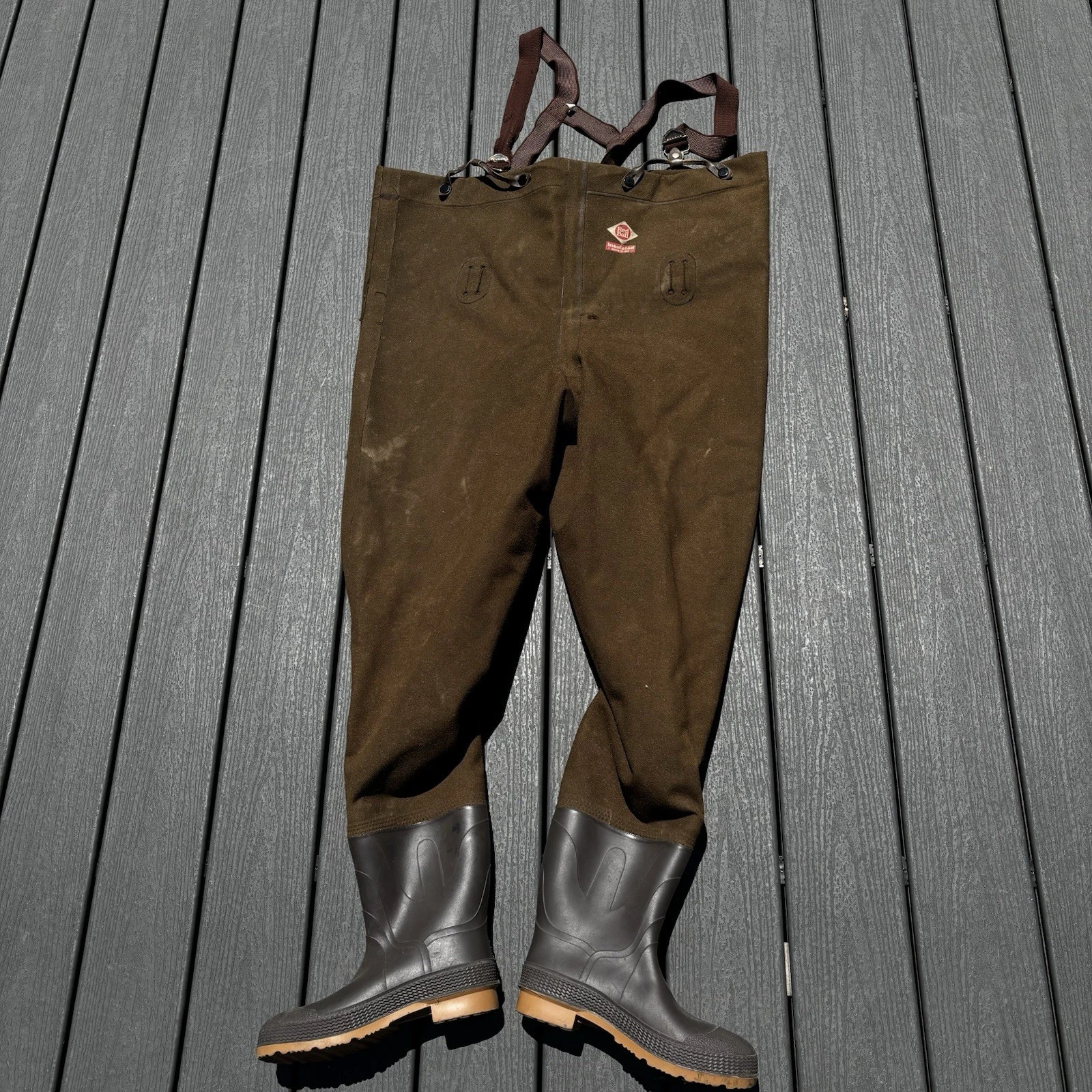 Vintage Red Ball Insulated Chest Waders Boot Size 9 Made in USA