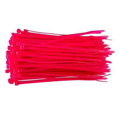 BeBo Kabelbinder NEON PINK 2,6 x 100 mm 100 Stück für Events, Clubs