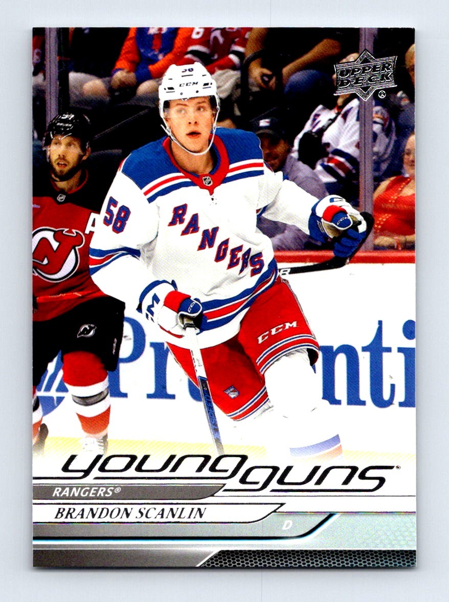 #454 2024-25 Upper Deck Young Guns Brandon Scanlin RC Rangers